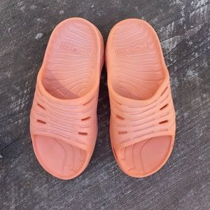 Hoka Recovery Slides Custom Orange Dye